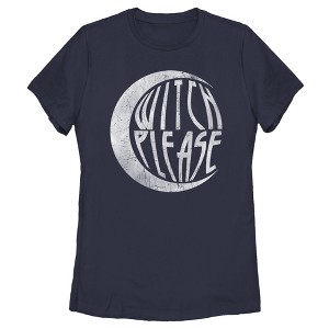 Women's CHIN UP Halloween Witch Please  T-Shirt - Navy Blue - Medium - 1 of 4