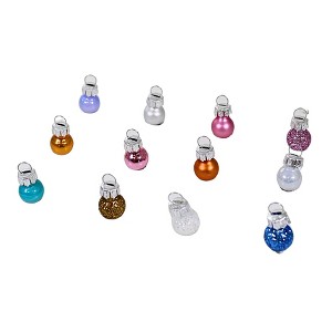 Craftoutlet.Com 0.5 Inch Tiny Glass Ball Ornament Set Christmas Tree Ornament Sets - 1 of 3