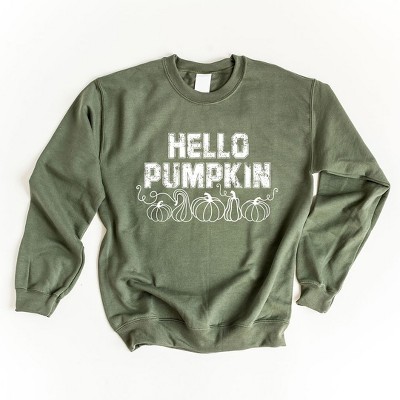 Simply Sage Market Women's Graphic Sweatshirt Hello Pumpkin Distressed