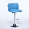 VYNXARIA Swivel Barstools Adjusatble Seat Height With Chrome Base, Modern PU Upholstered Bar Stools with the whole Back Tufted,Blue, Set of 2 - 3 of 4