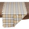 Saro Lifestyle Plaid Runner, Khaki, 16" x 72" - 2 of 3
