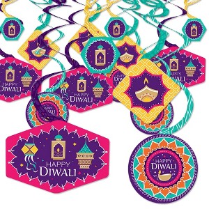 Big Dot of Happiness Happy Diwali - Festival of Lights Party Hanging Decor - Party Decoration Swirls - Set of 40 - 1 of 4