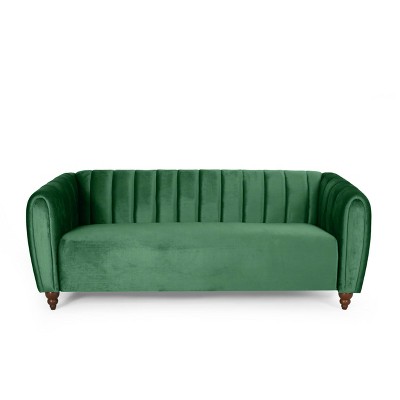 Richland Modern Glam Velvet Channel Stitch 3 Seater Sofa - Christopher Knight Home
