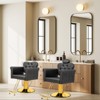 Karl Home Black Gold Heavy Duty Hydraulic Reclining Hair Stylist Salon Chair with Headrest - 2 of 4