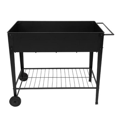 VYNXARIA Mobile Metal Raised Garden Bed Cart with Legs, Elevated Tall Planter Box with Wheels for Outdoor,Indoors,House,Patio,Backyard,Black