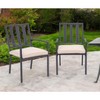 HomeRoots Set of Two Dark Gray Aluminum Outdoor Stacking Dining Chairs with Beige Cushion - 2 of 4