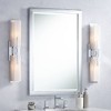 Possini Euro Design Midtown Modern Wall Lights Set of 2 Chrome Hardwire 4 1/2" 4-Light Fixture White Glass Shade for Bedroom Bathroom Living Room Home - 2 of 4