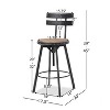 TiramisuBest Set of 2 Bar Stools, 30in Faux Leather Barstool Dining Chairs with PU Upholstery and Steel Frame (Brown) - 3 of 4