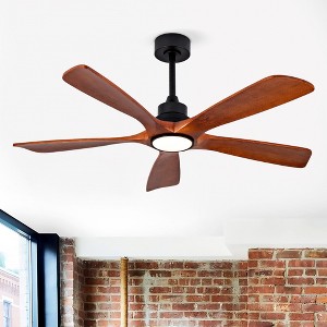TOBILI Hot sales 52 Inch Outdoor Ceiling Fan for Patios with Light 5 Solid Wood Blades Modern Ceiling Fan, Wood Fan for Farmhouse - 1 of 4