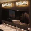 Rennnsan Havora 25" Hardwired 3 -Light Crystal Dimmable Contemporary Dimmable Vanity Light in Black & Brass & Chrome - 4 of 4