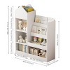 INFURNIC Decorative Bookshelf Multi Shelf Kids Storage Organizer with Baskets Cubby Shelf for Books and Toys, White, 31.5"*11.8"*39.5" - 2 of 4