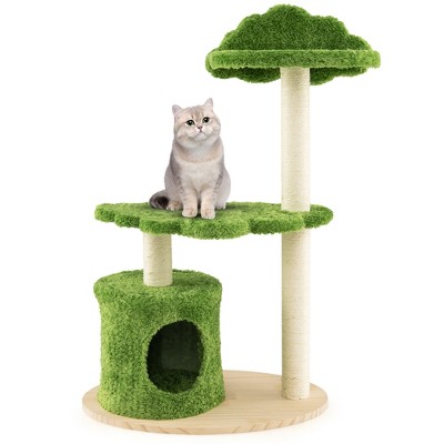 Tangkula 38" Cute Cat Tree Cat Condo Furniture w/ Fully Wrapped Sisal Scratching Posts