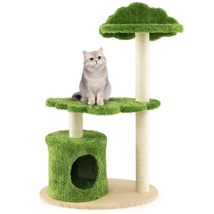 Tangkula 38" Cute Cat Tree Cat Condo Furniture w/ Fully Wrapped Sisal Scratching Posts - 1 of 4