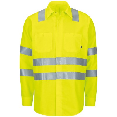 Red Kap Long Sleeve Hi-visibility Ripstop Work Shirt With Mimix ...
