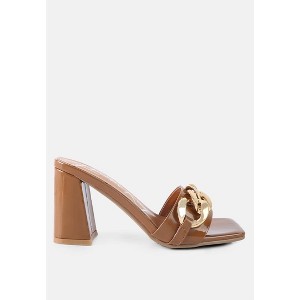 Playdoll Block Heel Sandal With Metal Chain Women Detail - 1 of 4