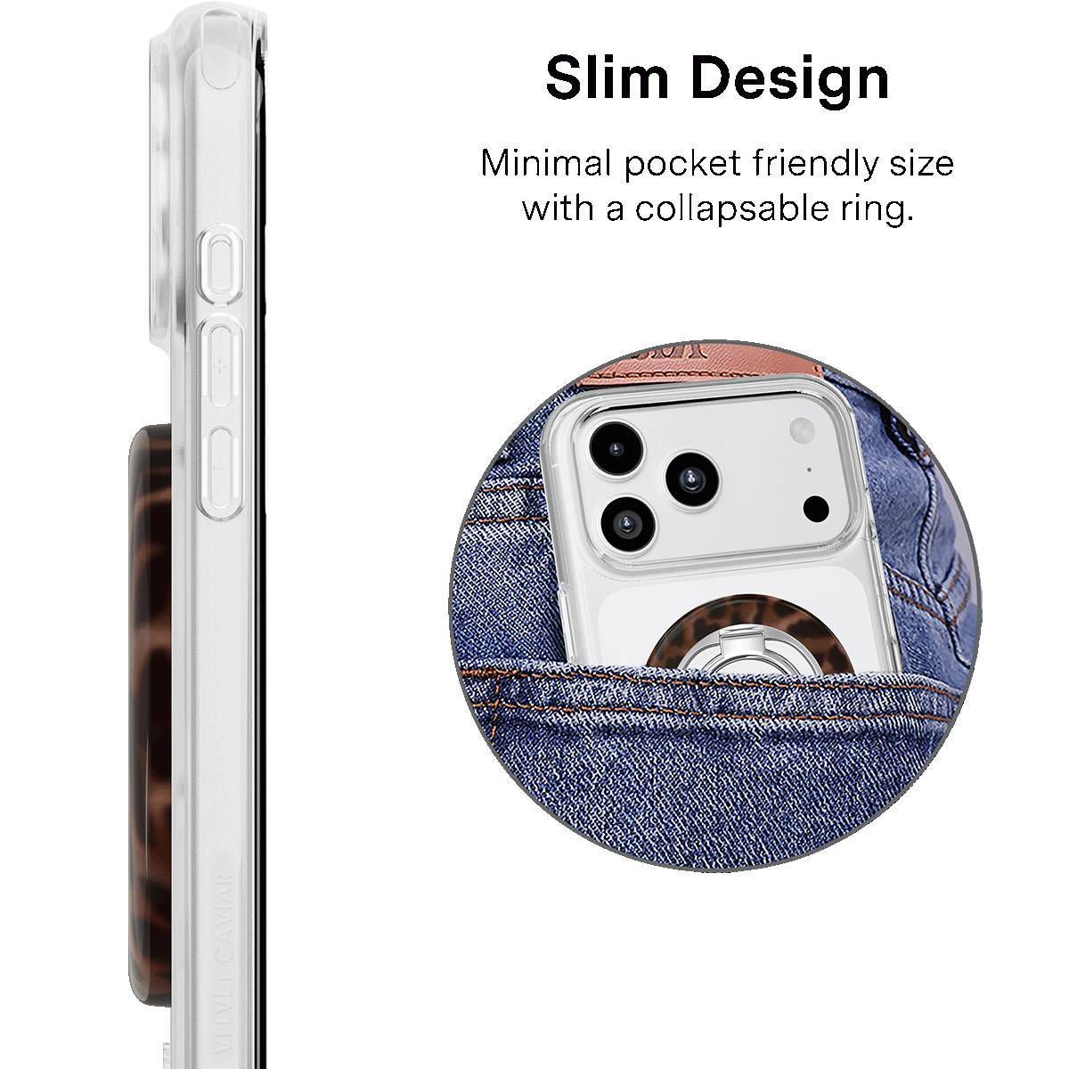 VELVET CAVIAR Phone Accessory Gift Set - Includes Magnetic Wallet, Magnetic Grip & Stand - Black Leather Chain - thumbnail 4