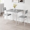 3-Piece Dining Table Set, Sturdy Wooden Square Table and Chair Breakfast Table Set for 2 Person - 3 of 4