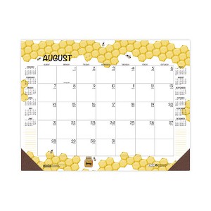 Academic Year Recycled Honeycomb Desk Pad Calendar, 22 x 17, White/Multicolor Sheets, 12-Month (Aug to July): 2024 to 2025 - 1 of 4