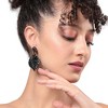 SOHI Women's Carbon Black Embellished Leaf Drop Earrings - 4 of 4