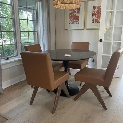 Morgan Set Of 2 Solid Wood Dining Chair,18.5 Wide Upholstered Seat And  Back,linen Dining Chairs With Upside Down v Shape-the Pop Maison : Target