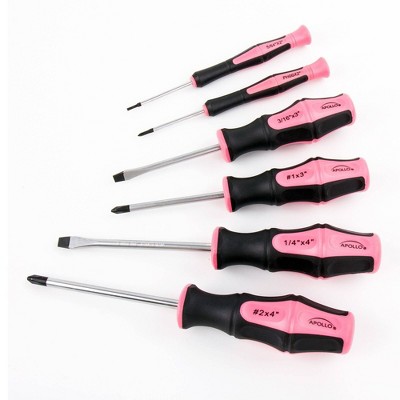 Apollo Tools DT5006P 6 Screwdrivers Pink