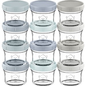 12pk Prep Baby Food Storage Containers, 4 oz Leak-Proof, BPA Free Glass Baby Food Jars for Feeding - 1 of 4