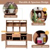 50”W Garden Potting Bench Table, Outdoor Patio Workstation with Hutch, Drawer and Adjustable Shelves, Fir Wood Frame, Brown/White/Natural-ModernLuxe - 2 of 4