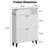 Shoe Cabinet with 2  Drawers Freestanding Shoe Cabinet Organizer with Metal Legs Shoes Storage Cabinet for Entryway Narrow Shoe Rack Cabinet Ret - 3 of 3