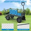 Steel Garden Cart, 500 Lbs Heavy-Duty Garden Wagon Cart Pullable on Wheels,Metal Yard Utility Wagon Carts with Removable Cart Liner - 4 of 4