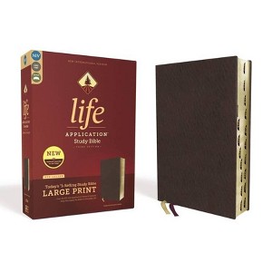 Niv, Life Application Study Bible, Third Edition, Large Print, Bonded Leather, Burgundy, Indexed, Red Letter Edition - by  Zondervan (Leather Bound) - 1 of 1