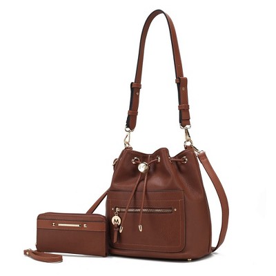 MKF Collection Larissa Vegan Leather Women’s Bucket Hobo Handbag with Wallet by Mia K