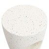 Kumasinova Modern Minimalist MGO Outdoor Side Table with Sculptural Hollow Design,Elegant End Table for Outdoor&Indoor Use,Durable&Lightweight,Beige - 3 of 4