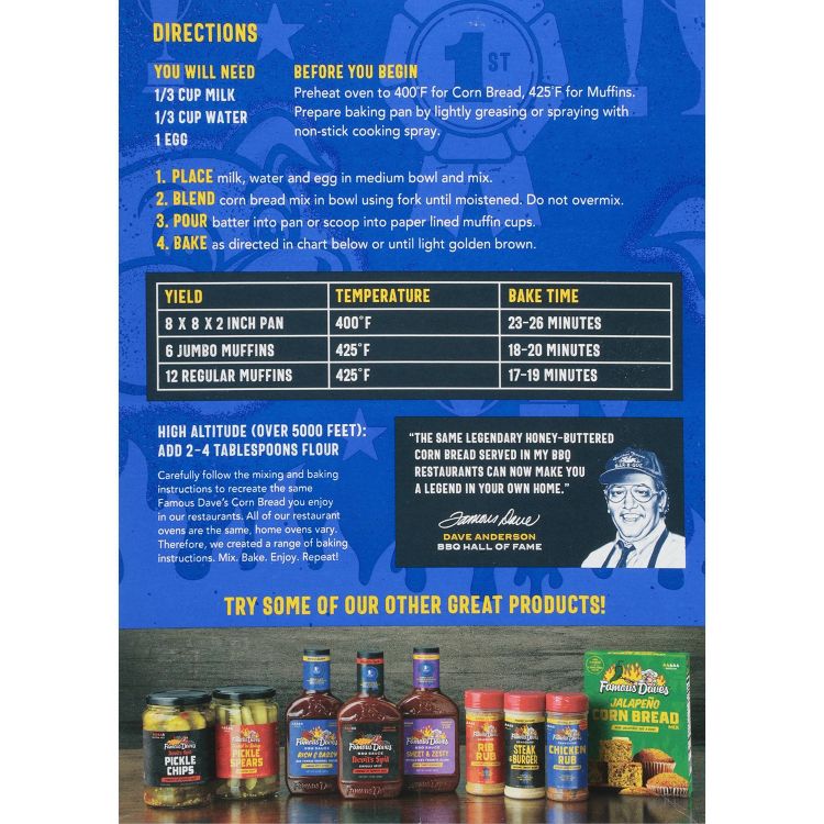 Famous Dave's Cornbread Mix - 15oz, 3 of 4