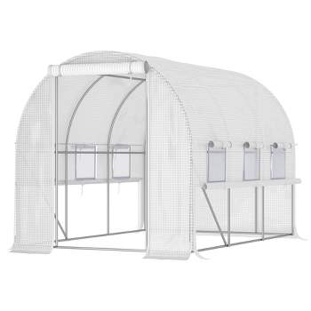 Outsunny 12' X 10' X 7' Outdoor Walk-in Tunnel Greenhouse Hot House ...