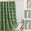 Sage Green Ruffle Shower Curtain, Farmhouse Style, Soft Fabric, 72x72 Inches for Privacy - 4 of 4