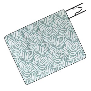 Heather Dutton Flowing Leaves Seafoam Picnic Blanket - Deny Designs - 1 of 3