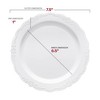 Smarty Had A Party White w/ Silver Vintage Rim Plastic Dinnerware Set - 120 Sets - 4 of 4