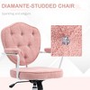 Cute Office Chair, Desk Chair with Button Tufted Teddy Bear Fleece, Swivel Computer Vanity Chair - 4 of 4