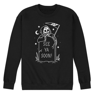 Men's Instant Message See Ya Soon Reaper Graphic Fleece Sweatshirt - Black - X-Large