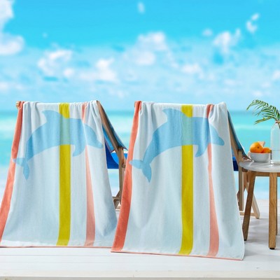 2pk Summer Printed Cotton Beach Towels - Great Bay Home