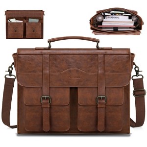 Mens Messenger Bag  Vintage Leather Laptop Briefcase Satchel Computer Shoulder Bag - 1 of 4