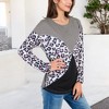Anna-Kaci Women's Ribbed Knit Top with Leopard Print Contrast and V-Cut Design - 4 of 4