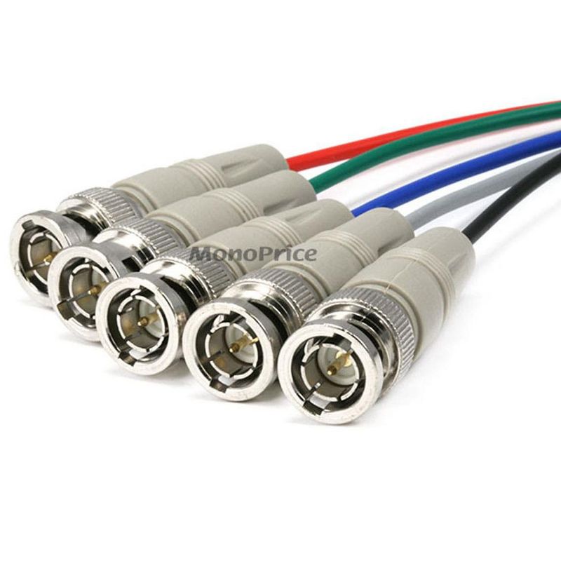 Monoprice Video Cable - 6 Feet - White | 5-BNC RGB to 5-BNC RGB, 2 of 3