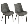 CAVINAS Mid-Century Modern Dining Chair with Metal Legs and High Back, Faux Leather Upholstered Armless Side Chair, Set of 4 - 3 of 4