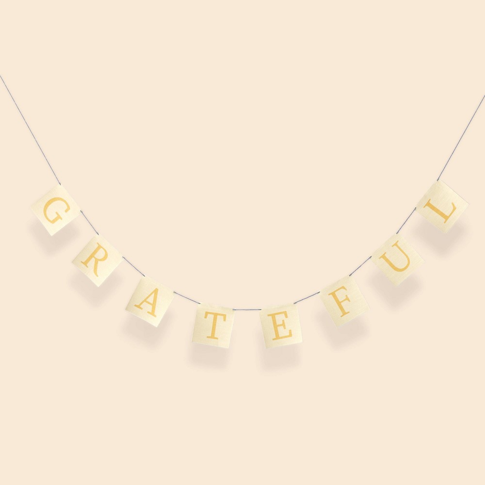 Thanksgiving Reusable Party Banner 'Grateful' Brown - Spritz