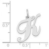 Black Bow Jewelry 14k White Gold, Ella Collection Medium Fancy Script Initial K Pendant - 2 of 3
