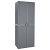 vidaXL Gray Garden Storage Cabinet - 4 Shelves - Polypropylene Material - Cutting-Edge Design - Rattan Look - 25.6"x17.7"x67.7" Size - 2 of 4