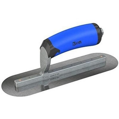 Bon Tool 67-190 Finish Trowel - Round - Car Steel - 10 X 3 - Comfort Grip - Long Shank
