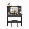 Vanity Desk with Sliding Mirror, 2 Drawers & Charging Station - Makeup Dressing Table with Stool for Bedroom, 3 Color , for Women & Girls - 2 of 4