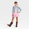 Girls' Toy Story Cowgirl Jessie Denim Jacket with Corduroy Collar - Off-White/Blue - 4 of 4